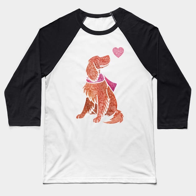 Watercolour Irish Setter Baseball T-Shirt by animalartbyjess